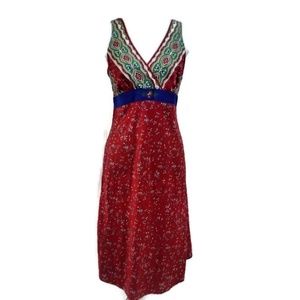 Cabernet Women's Sleeveless V-Neck Red Dress